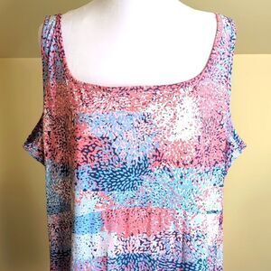 Columbia PFG 2X Pink Blue Tank Dress Omni-Freeze Advanced Cooling